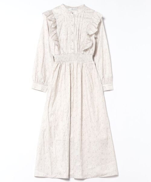 CECIL McBEE（セシルマクビー）の「花柄ピンタックフリルワンピース（ワンピース・レディース・アイボリー/ブラック/ベージュ・MEDIUM）」の3枚目の写真