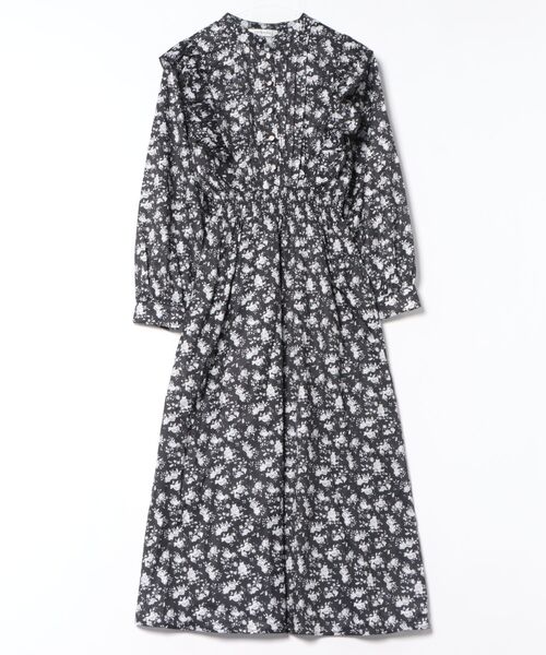 CECIL McBEE（セシルマクビー）の「花柄ピンタックフリルワンピース（ワンピース・レディース・アイボリー/ブラック/ベージュ・MEDIUM）」の2枚目の写真