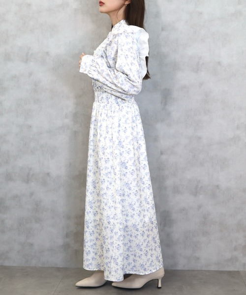 CECIL McBEE(セシルマクビー)の「花柄ピンタックフリルワンピース(ワンピース・レディース・アイボリー/ブラック/ベージュ・MEDIUM)」の11枚目の写真