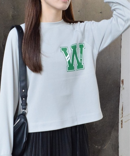 spiritoso(スピリトーゾ)の「Westプリントラグランスウェット(スウェット・レディース・グリーン系その他/ホワイト系その他/オリーブ/ベビーピンク・FREE)」の11枚目の写真