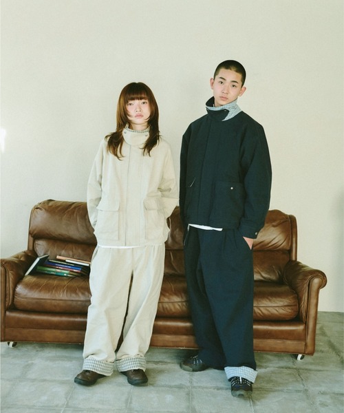 BROKEN BASE(ブロークンベース)の「2-Way Check Chino Pants / 2-Way チェックチノパンツ(チノパンツ・メンズ・アイボリー/ネイビー・MEDIUM/LARGE)」の17枚目の写真