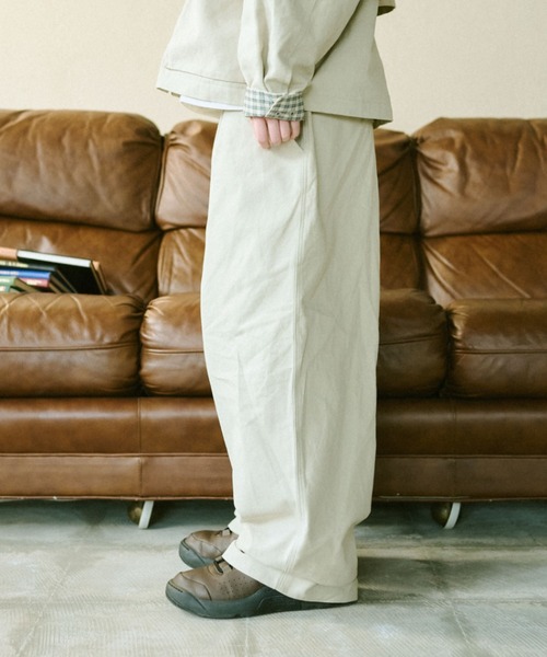 BROKEN BASE(ブロークンベース)の「2-Way Check Chino Pants / 2-Way チェックチノパンツ(チノパンツ・メンズ・アイボリー/ネイビー・MEDIUM/LARGE)」の5枚目の写真