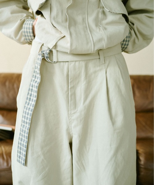 BROKEN BASE(ブロークンベース)の「2-Way Check Chino Pants / 2-Way チェックチノパンツ(チノパンツ・メンズ・アイボリー/ネイビー・MEDIUM/LARGE)」の7枚目の写真