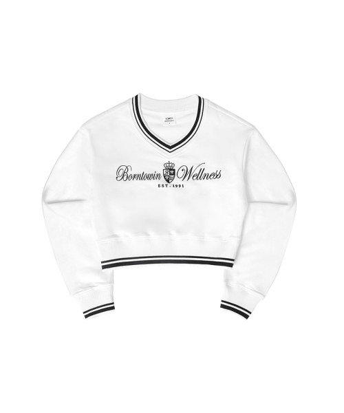 BORN TO WIN（ボーントゥウィン）の「W WELLNESS V-NECK CROP SWEATSHIRTS [IVORY]（スウェット・レディース・その他・1/2）」の2枚目の写真