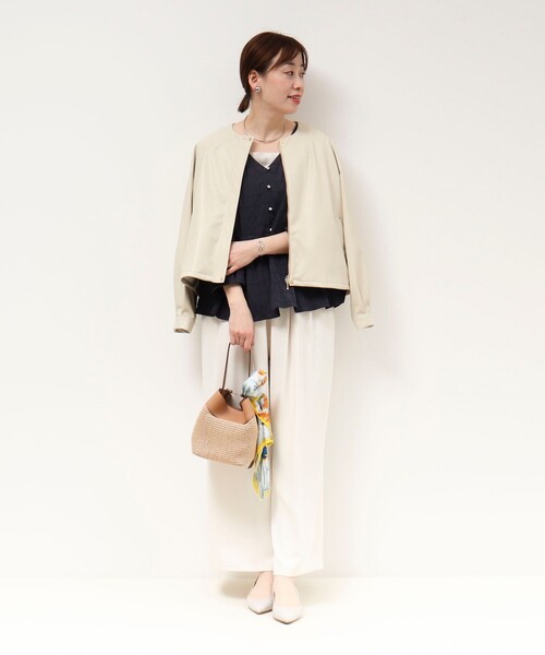 NOLLEY’S（ノーリーズ）の「マット＆ソフトフェイクレザーブルゾン（ブルゾン・レディース・キナリ/カーキ・38）」の9枚目の写真