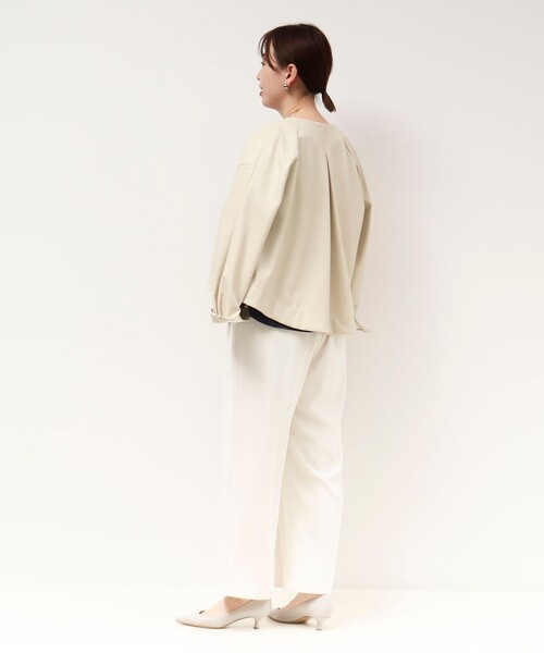 NOLLEY’S（ノーリーズ）の「マット＆ソフトフェイクレザーブルゾン（ブルゾン・レディース・キナリ/カーキ・38）」の11枚目の写真