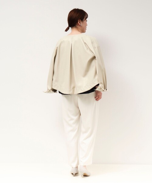 NOLLEY’S（ノーリーズ）の「マット＆ソフトフェイクレザーブルゾン（ブルゾン・レディース・キナリ/カーキ・38）」の13枚目の写真