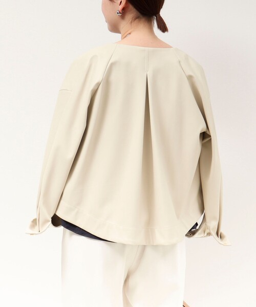 NOLLEY’S（ノーリーズ）の「マット＆ソフトフェイクレザーブルゾン（ブルゾン・レディース・キナリ/カーキ・38）」の14枚目の写真