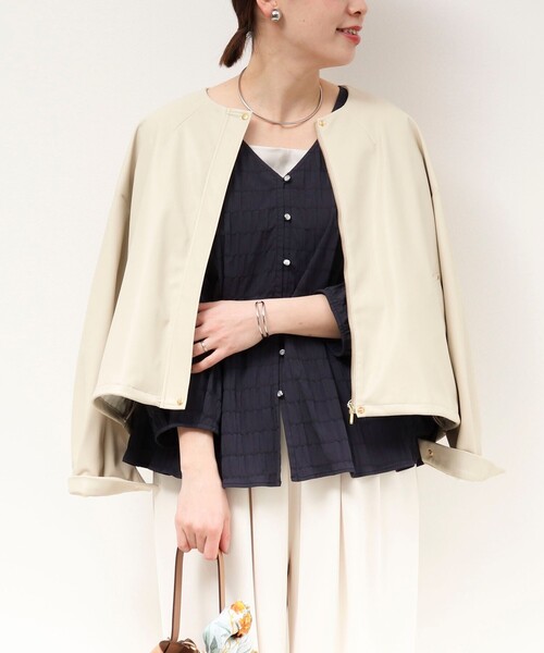 NOLLEY’S（ノーリーズ）の「マット＆ソフトフェイクレザーブルゾン（ブルゾン・レディース・キナリ/カーキ・38）」の15枚目の写真