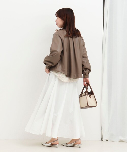 NOLLEY’S（ノーリーズ）の「マット＆ソフトフェイクレザーブルゾン（ブルゾン・レディース・キナリ/カーキ・38）」の18枚目の写真