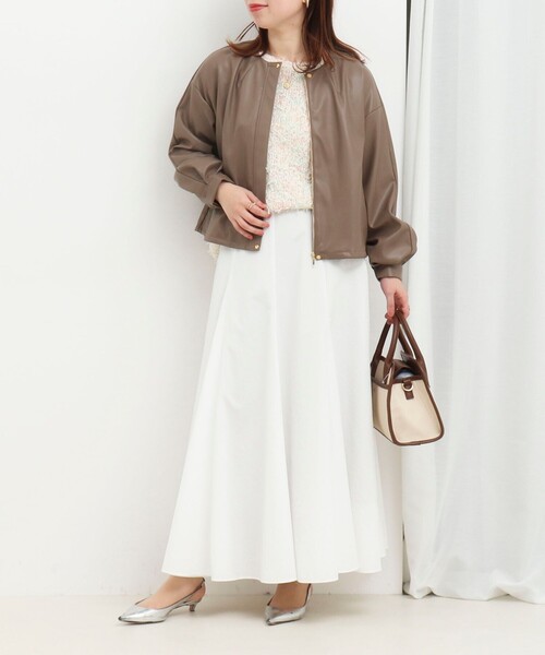 NOLLEY’S（ノーリーズ）の「マット＆ソフトフェイクレザーブルゾン（ブルゾン・レディース・キナリ/カーキ・38）」の22枚目の写真