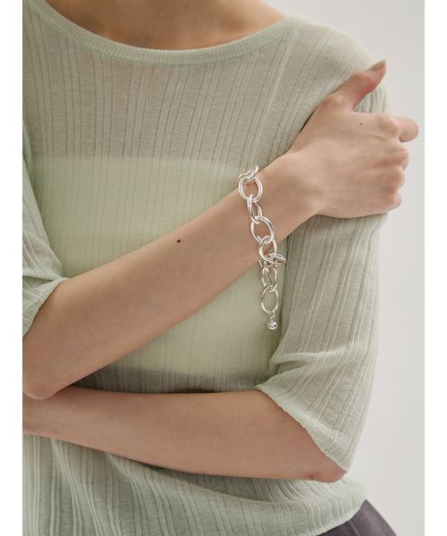 emmi（エミ）の「オーバルデザインチェーンブレスレット（ブレスレット・レディース・シルバー/ゴールド・F）」の6枚目の写真