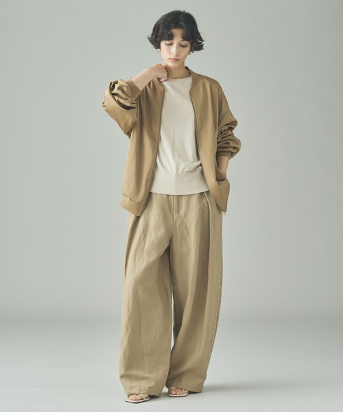 カレンソロジー　ツイルストレッチブルゾン　 ベージュ Curensology｜ツイルストレッチブルゾン | Rakuten Fashion(楽天
