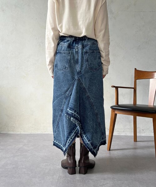 un dix cors（アンディコール）の「デニムフレアヘムスカート（スカート・レディース・ブラック/ブルー・FREE）」の19枚目の写真