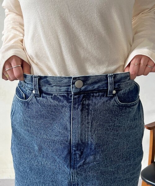 un dix cors（アンディコール）の「デニムフレアヘムスカート（スカート・レディース・ブラック/ブルー・FREE）」の21枚目の写真