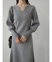 amel（エイメル）の「ハートネックパフスリーブドレス/グレー（ドレス）」