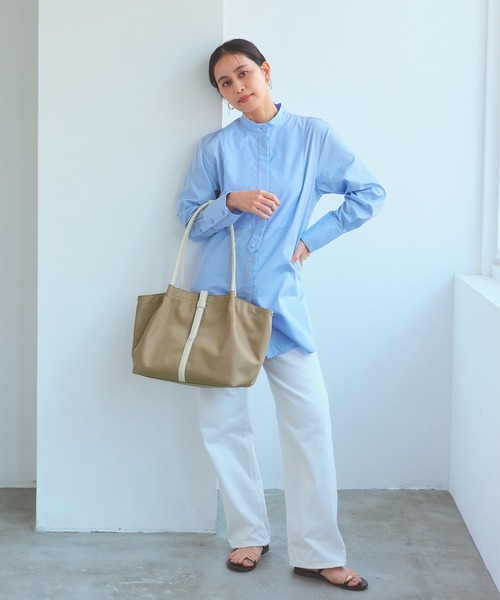 TREASURE TOPKAPI(トレジャートプカピ)の「【TREASURE TOPKAPI】ナイロン センターベルト トートバッグ A4 / 軽量 / 肩掛け(トートバッグ・レディース・トップグレー/グレイッシュベージュ/ブラック・FREE)」の20枚目の写真