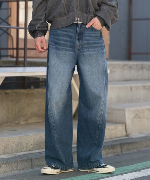 WEGO（ウィゴー）の「WEGO/【26年春夏新作】カバーフィットバルーンデニムパンツ（デニムパンツ・メンズ・ブラック系3/ライトインディゴブルー/コバルトブルー/インディゴブルー・SMALL/MEDIUM/LARGE）」の4枚目の写真