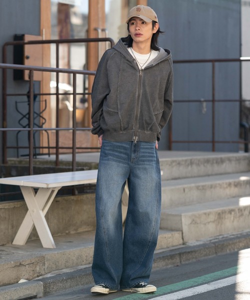 WEGO（ウィゴー）の「WEGO/【26年春夏新作】カバーフィットバルーンデニムパンツ（デニムパンツ・メンズ・ブラック系3/ライトインディゴブルー/コバルトブルー/インディゴブルー・SMALL/MEDIUM/LARGE）」の6枚目の写真