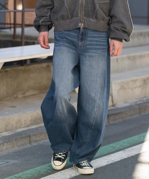 WEGO（ウィゴー）の「WEGO/【26年春夏新作】カバーフィットバルーンデニムパンツ（デニムパンツ・メンズ・ブラック系3/ライトインディゴブルー/コバルトブルー/インディゴブルー・SMALL/MEDIUM/LARGE）」の20枚目の写真