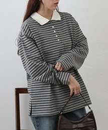 ラガーシャツ」に該当するTシャツ/カットソー（グレー/灰色系