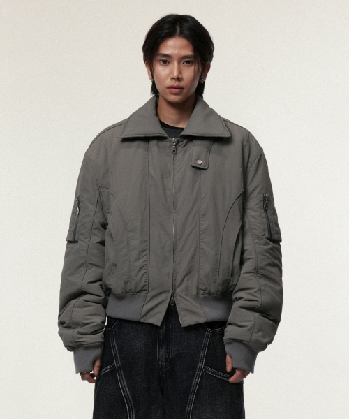 IDWS（アイドンワナセル）の「Solid High Neck Ma-1 Charcoal（ブルゾン・レディース・その他・0/1/2）」の3枚目の写真
