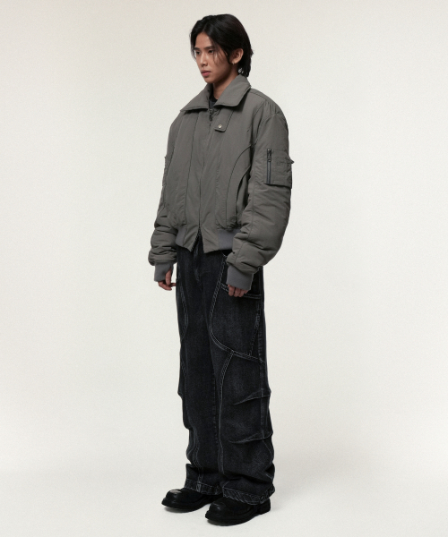 IDWS（アイドンワナセル）の「Solid High Neck Ma-1 Charcoal（ブルゾン・レディース・その他・0/1/2）」の4枚目の写真