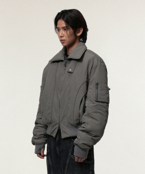 IDWS（アイドンワナセル）の「Solid High Neck Ma-1 Charcoal（ブルゾン・レディース・その他・0/1/2）」の5枚目の写真