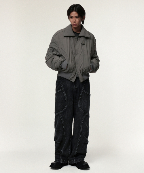 IDWS（アイドンワナセル）の「Solid High Neck Ma-1 Charcoal（ブルゾン・レディース・その他・0/1/2）」の8枚目の写真
