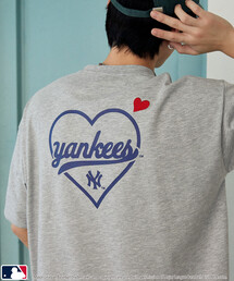 PUBLUX/パブリュクス <機能性素材>別注MLB バックプリント ハート Tシャツ 限定展開