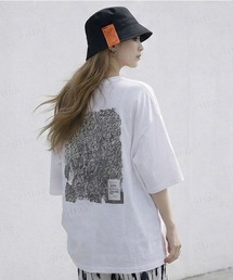 Dalfwin | 韓国ファッション HIDEプリントオーバーサイズ半袖Tシャツ(Tシャツ/カットソー)