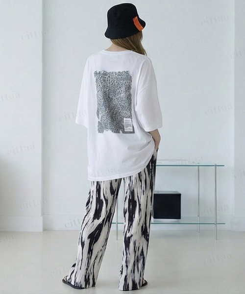 Dalfwin（ダールフィン）の「韓国ファッション HIDEプリントオーバーサイズ半袖Tシャツ（Tシャツ/カットソー・レディース・ホワイト/ブラック・FREE）」の6枚目の写真