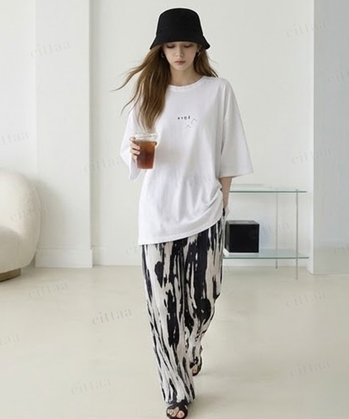 Dalfwin（ダールフィン）の「韓国ファッション HIDEプリントオーバーサイズ半袖Tシャツ（Tシャツ/カットソー・レディース・ホワイト/ブラック・FREE）」の7枚目の写真