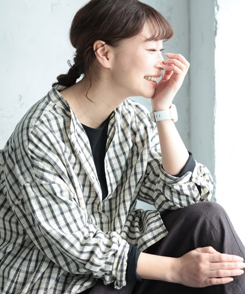 soulberry（ソウルベリー）の「ブラウス好きのためのロンT（Tシャツ/カットソー・レディース・プラム/イエロー/ブラック/オフホワイト・M/L/LL/3L/4L/5L）」の10枚目の写真