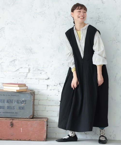 soulberry（ソウルベリー）の「ブラウス好きのためのロンT（Tシャツ/カットソー・レディース・プラム/イエロー/ブラック/オフホワイト・M/L/LL/3L/4L/5L）」の12枚目の写真