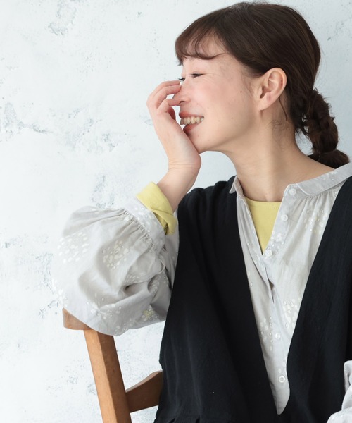 soulberry（ソウルベリー）の「ブラウス好きのためのロンT（Tシャツ/カットソー・レディース・プラム/イエロー/ブラック/オフホワイト・M/L/LL/3L/4L/5L）」の16枚目の写真