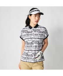 FILA GOLF フィラゴルフ ゴルフウェア 吸汗速乾 接触冷感 遮熱 タイポグラフィ柄 半袖ポロシャツ
