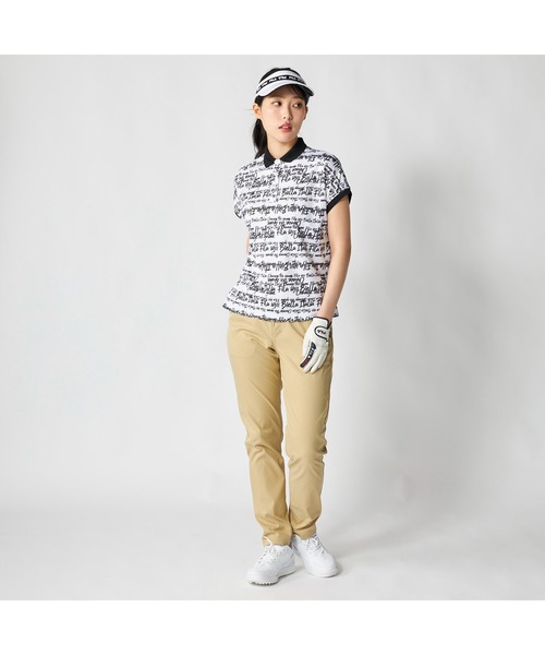 FILA GOLF(フィラゴルフ )の「FILA GOLF フィラゴルフ ゴルフウェア 吸汗速乾 接触冷感 遮熱 タイポグラフィ柄 半袖ポロシャツ(ポロシャツ・レディース・イエロー/ホワイト/ブラック・LL/M/3L/L)」の8枚目の写真