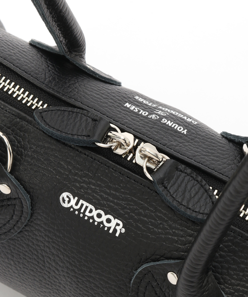 OUTDOOR PRODUCTS（アウトドアプロダクツ）の「YOUNG&OLSEN別注 EMBOSSED LEATHER ROLL BOSTON S（ショルダーバッグ・レディース・ブラウン/ブラック・90）」の5枚目の写真