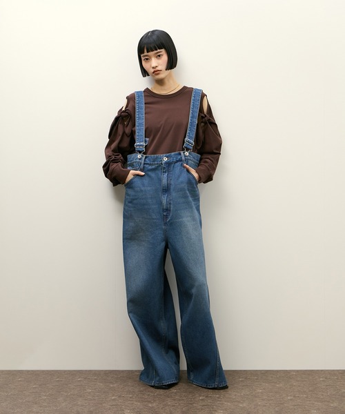 ADAM ET ROPE'（アダムエロペ）の「【サステナブル】2WAYデニムサロペット（サロペット/オーバーオール・レディース・ブラック/ブルー・38/36）」の7枚目の写真