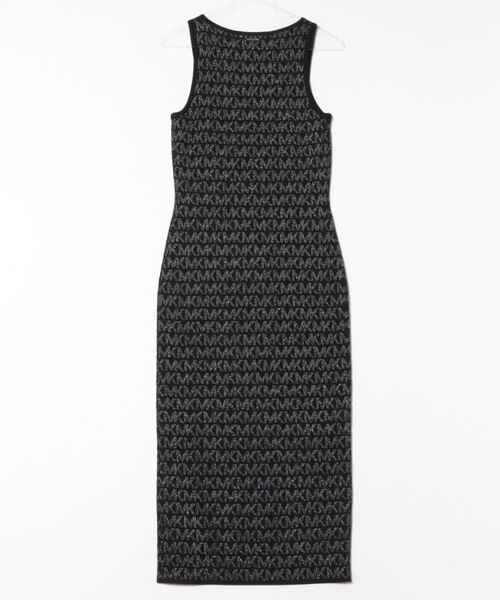 MICHAEL KORS(マイケルコース)の「メタリック ロゴ ジャカード ミディ ドレス(ワンピース・レディース・ブラック×シルバー・XXS/S/XS/M)」の2枚目の写真