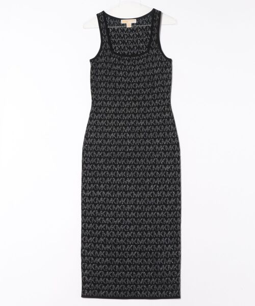 MICHAEL KORS(マイケルコース)の「メタリック ロゴ ジャカード ミディ ドレス(ワンピース・レディース・ブラック×シルバー・XXS/S/XS/M)」の3枚目の写真