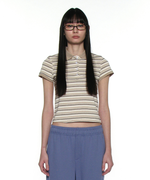 PARTIMENTO WOMEN(パルティメントウィメン)の「PWC 90s ポケットポロショートスリーブTシャツ_ダスティベージュ(ポロシャツ・レディース・その他・SMALL/MEDIUM/LARGE)」の1枚目の写真