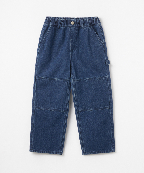 MUSINSA STANDARD KIDS（ムシンサスタンダードキッズ）の「ワイドカーペンターバンディングデニムパンツ [ミディアムインディゴ]（デニムパンツ・レディース・その他・100/110/120/130/140/150/160）」の2枚目の写真