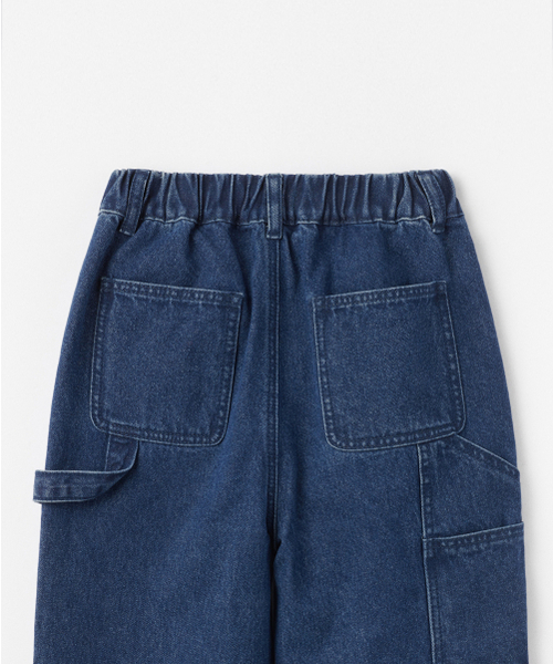MUSINSA STANDARD KIDS（ムシンサスタンダードキッズ）の「ワイドカーペンターバンディングデニムパンツ [ミディアムインディゴ]（デニムパンツ・レディース・その他・100/110/120/130/140/150/160）」の5枚目の写真