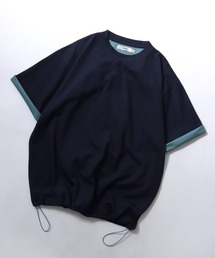 SITRY | SITRY Double Face Mulch Function Drawcord T-shirt/別注 ダブルフェイス 配色 マルチファンクション オーバーサイズ ドローコード ロールアップ 半袖Tシャツ レディース メンズ(Tシャツ/カットソー)
