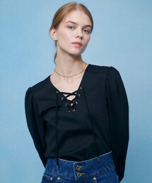 WEB限定【LOULOU WILLOUGHBY】フェザースリーブプルオーバー（ニット