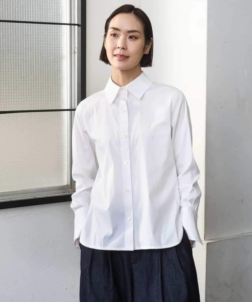 MICHEL KLEIN(ミッシェル・クラン)の「ハイパワーストレッチ ブロードシャツ(シャツ/ブラウス・レディース・ホワイト・38)」の2枚目の写真