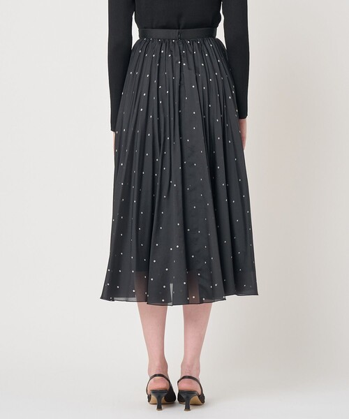 ANAYI（アナイ）の「オーガンジードットプリントプリーツ スカート（スカート・レディース・ホワイト/ブラック/ピンクベージュ・38/36/34）」の6枚目の写真