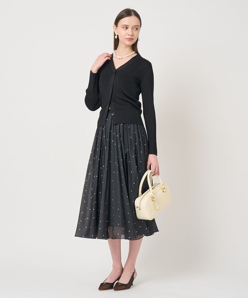 ANAYI（アナイ）の「オーガンジードットプリントプリーツ スカート（スカート・レディース・ホワイト/ブラック/ピンクベージュ・38/36/34）」の9枚目の写真